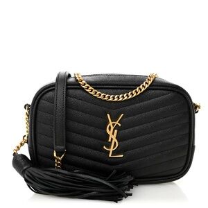 Yves Saint Laurent Black Crossbody Bag with Gold Chain